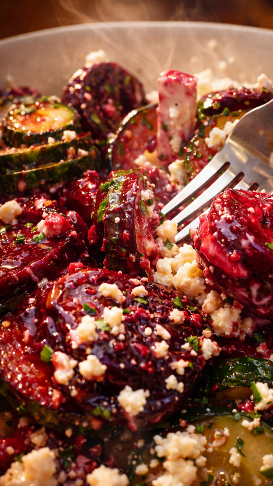 Roasted Beet, Cucumber & Feta Salad